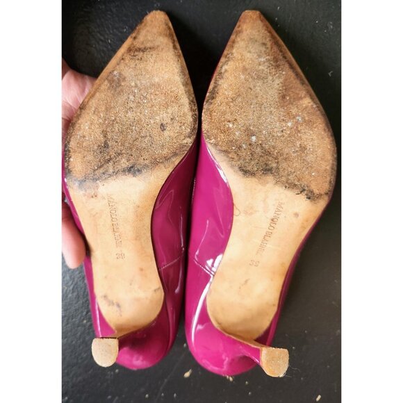 Vintage Fuchsia Pink Manolo Blahnik Mary Jane Pumps Size 39 - Picture 6 of 6